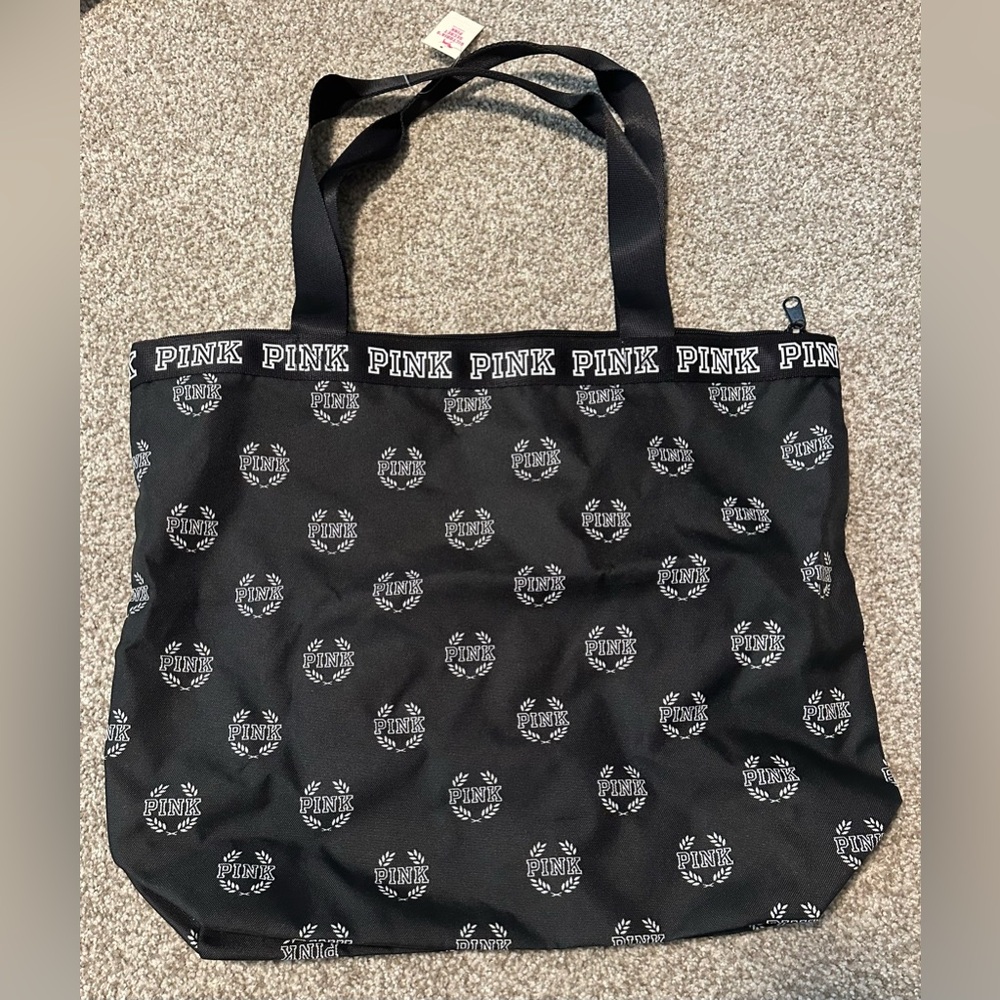 PINK Victoria's Secret Black Pattern Tote